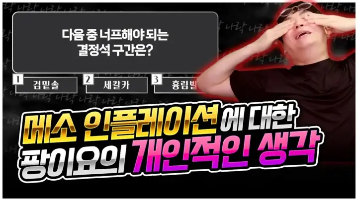 팡이요의 메소값 폭락 관련 메이플스토리 제논 에테르넬 26성 강화 장면