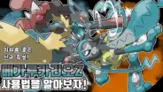 눈파티의 메가 루카리오Z 사용법 실전 배틀 장면